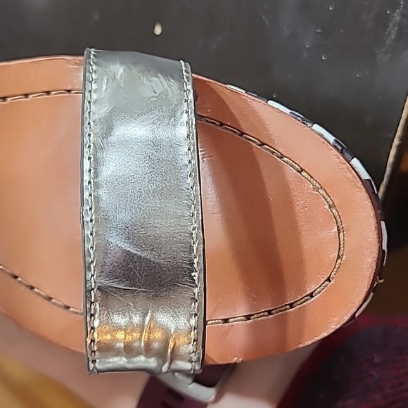 Coach Gemma Wedge Sandal Navy, blue, white, silver Size 7 - Picture 8 of 8